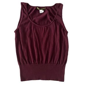 Peruvian Connection Women’s Sweater Tank Top Burgundy Size S 100% Pima Cotton